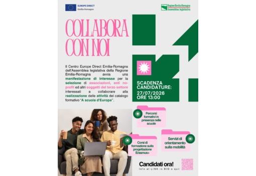 A scuola d’Europa: Europe Direct Emilia-Romagna cerca enti del Terzo Settore per le attività formative